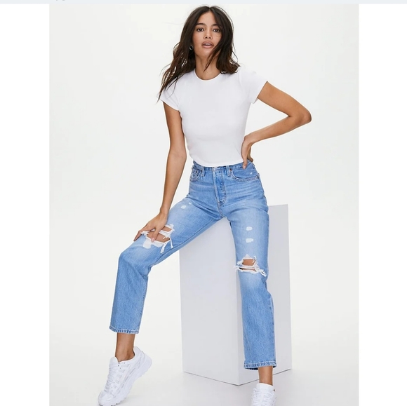 Levis 501 original blue jeans - women size 27x26 - Picture 1 of 11